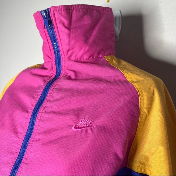 80s Vintage Nike Bright Colorful Colorblock Nylon Track Suit Windbreaker - Picture 6 of 12